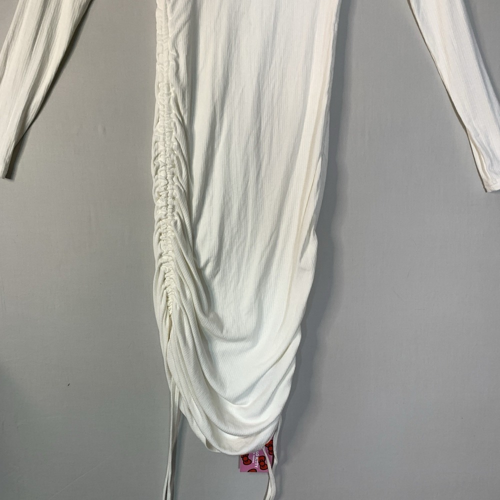 Hello Kitty and Friends Drawstring Side White Bodycon Dress Small NWT - Picture 3 of 12